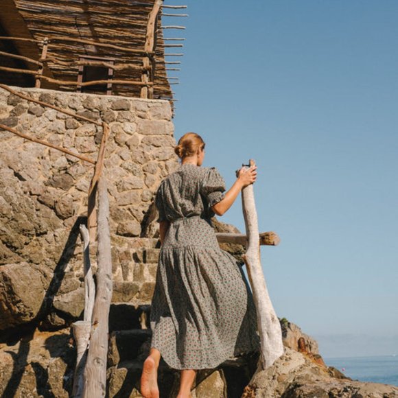 Daughters of India Prairie Floral Midi Dress Sage Green - Picture 11 of 12